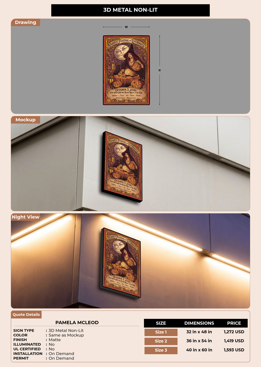 CUSTOM MOCKUP SIGN FOR Pamela Mcleod
