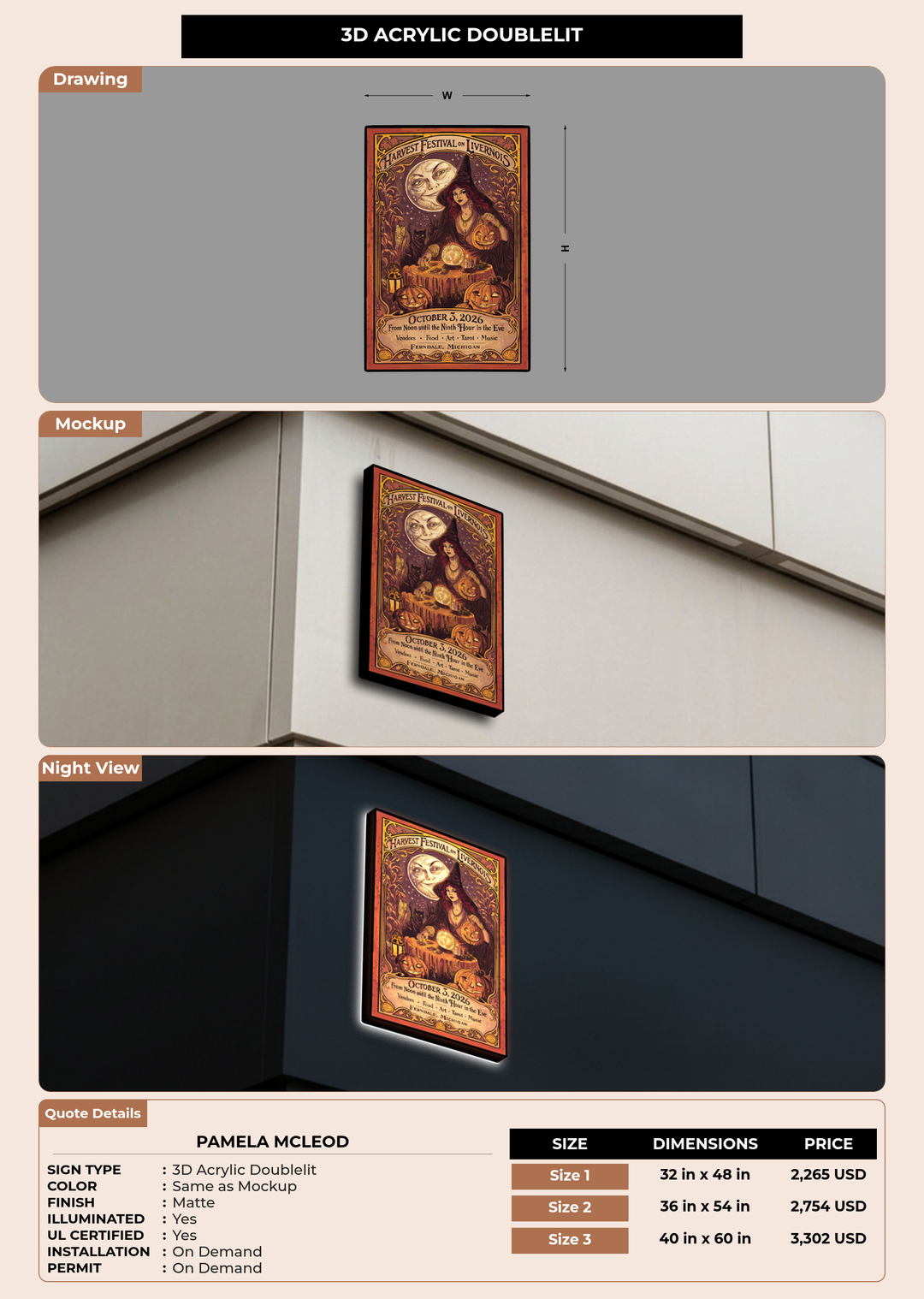 CUSTOM MOCKUP SIGN FOR Pamela Mcleod