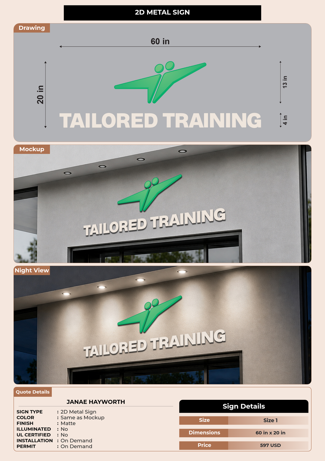 CUSTOM MOCKUP SIGN FOR Janae Hayworth