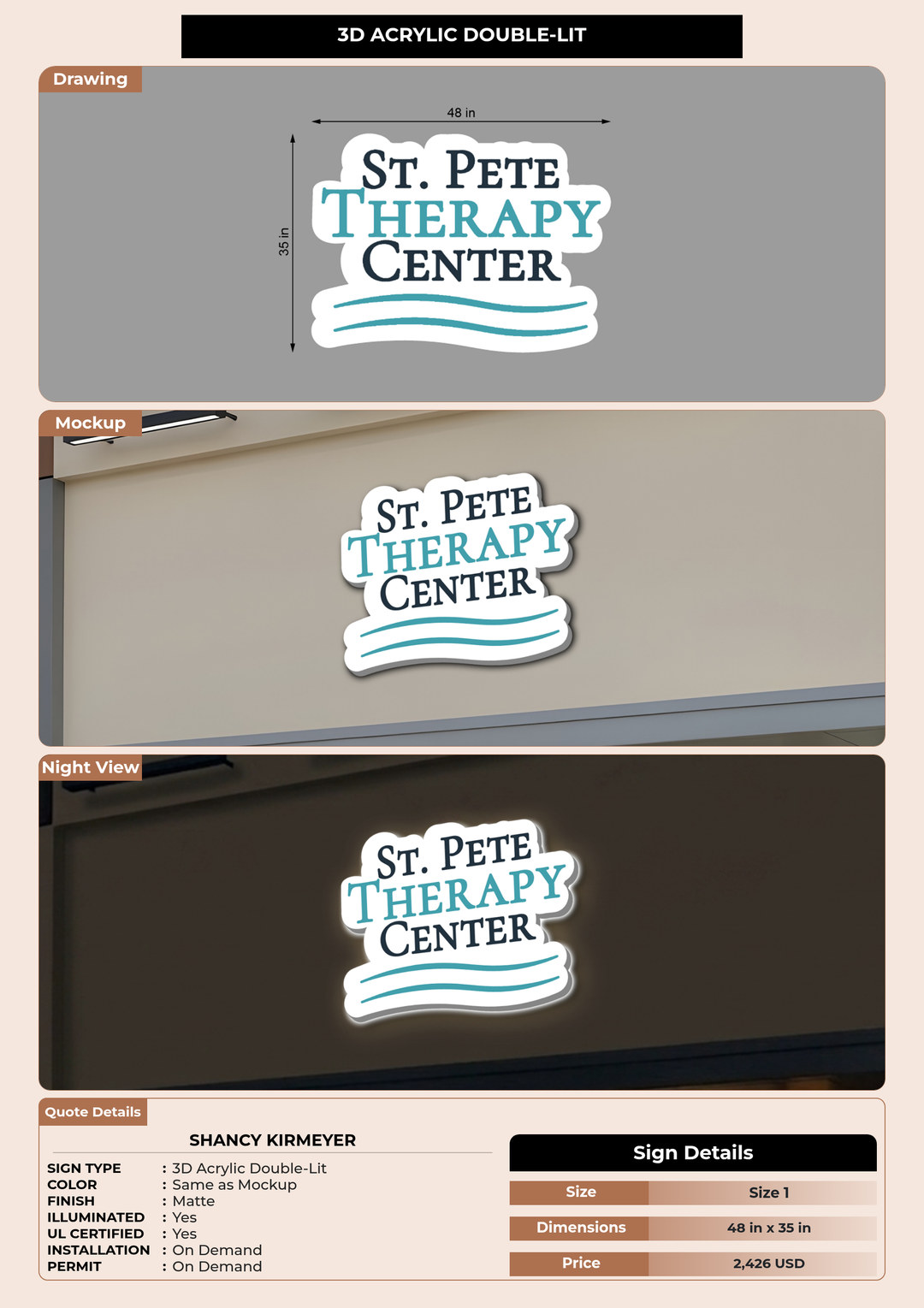 CUSTOM MOCKUP SIGN FOR Shancy Kirmeyer