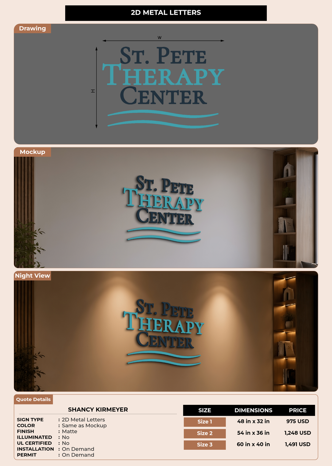 CUSTOM MOCKUP SIGN FOR Shancy Kirmeyer