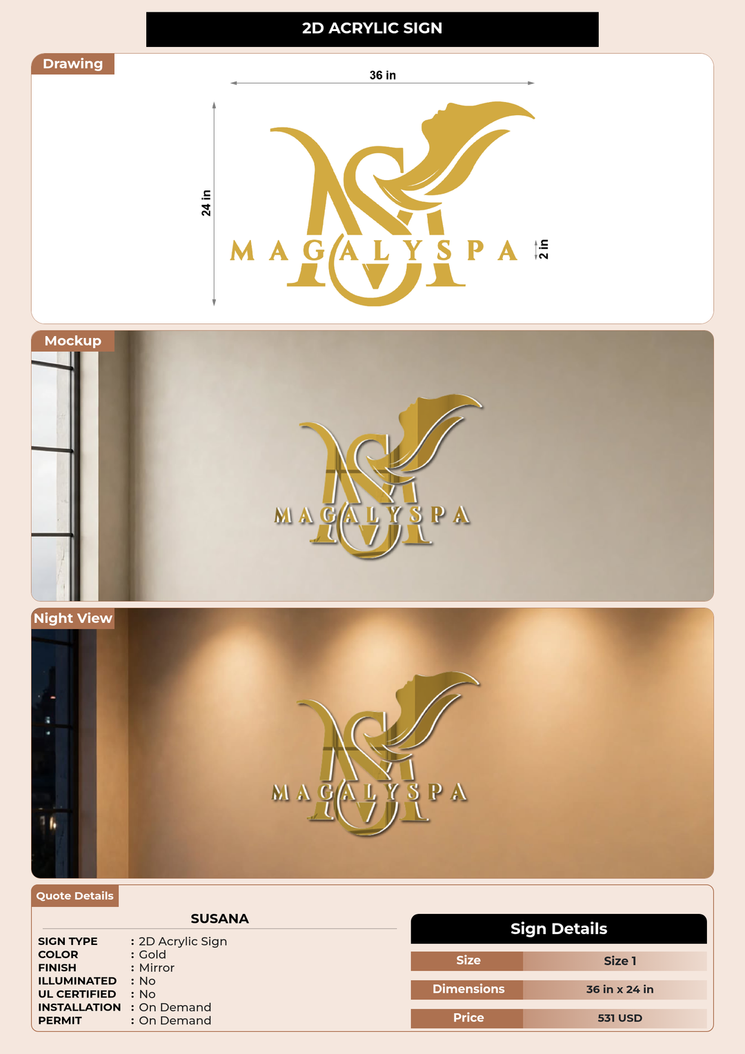 CUSTOM MOCKUP SIGN FOR Susana