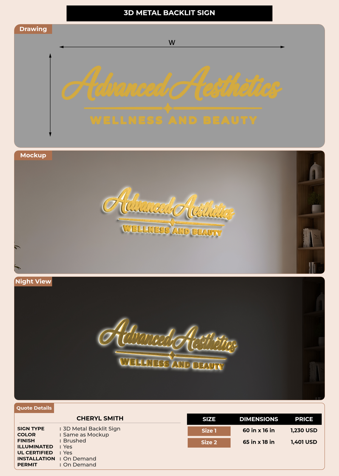 CUSTOM MOCKUP SIGN FOR Cheryl Smith