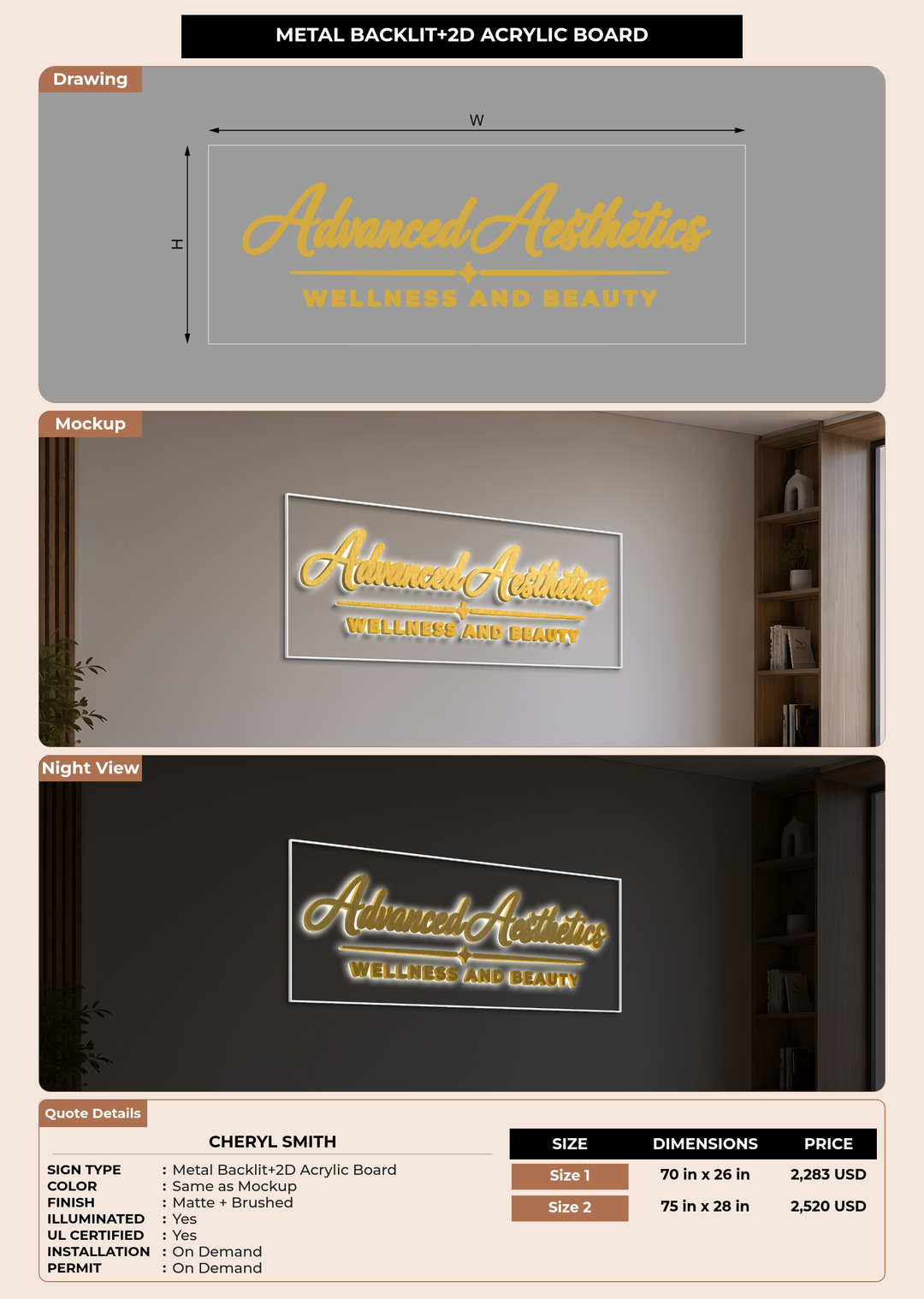 CUSTOM MOCKUP SIGN FOR Cheryl Smith