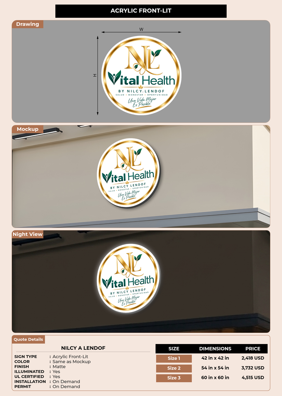 CUSTOM MOCKUP SIGN FOR Nilcy A Lendof