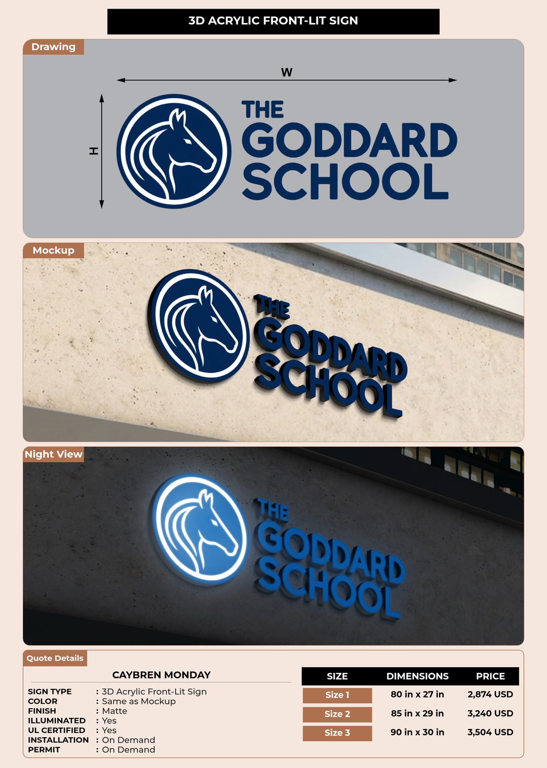 CUSTOM MOCKUP SIGN FOR Caybren Monday