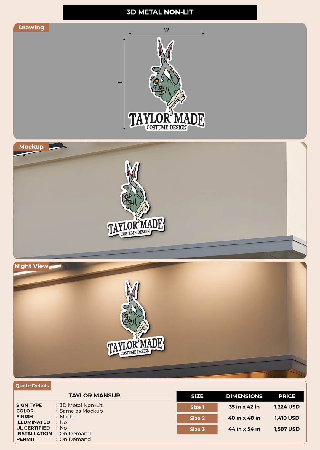 CUSTOM MOCKUP SIGN FOR Taylor Mansur