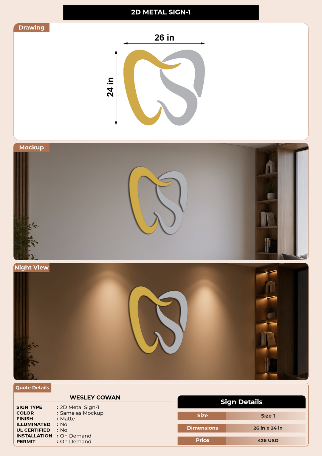 CUSTOM MOCKUP SIGN FOR Wesley Cowan