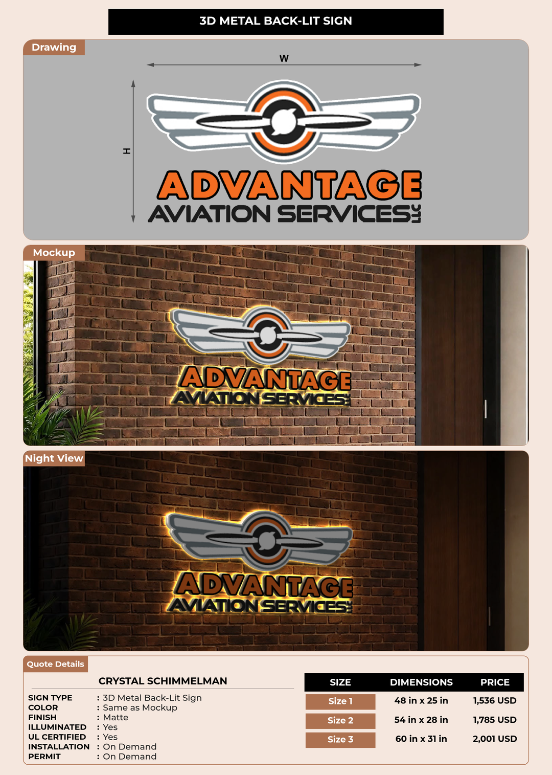 CUSTOM MOCKUP SIGN FOR Crystal Schimmelman