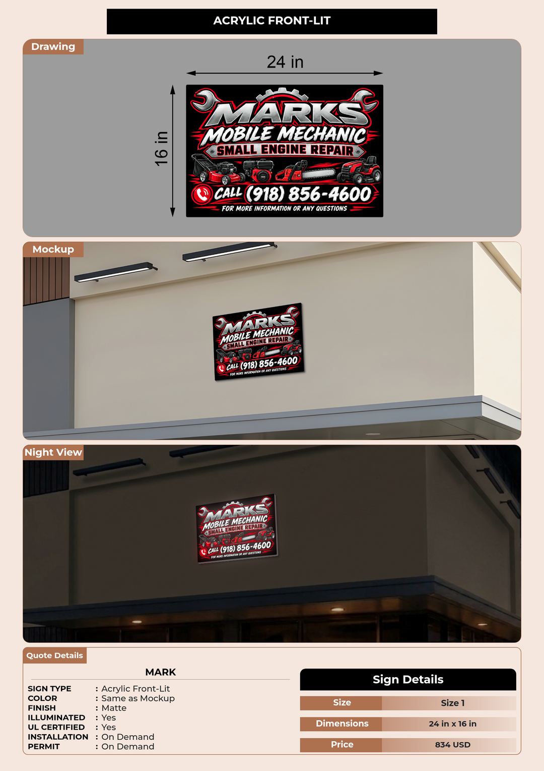 CUSTOM MOCKUP SIGN FOR Mark