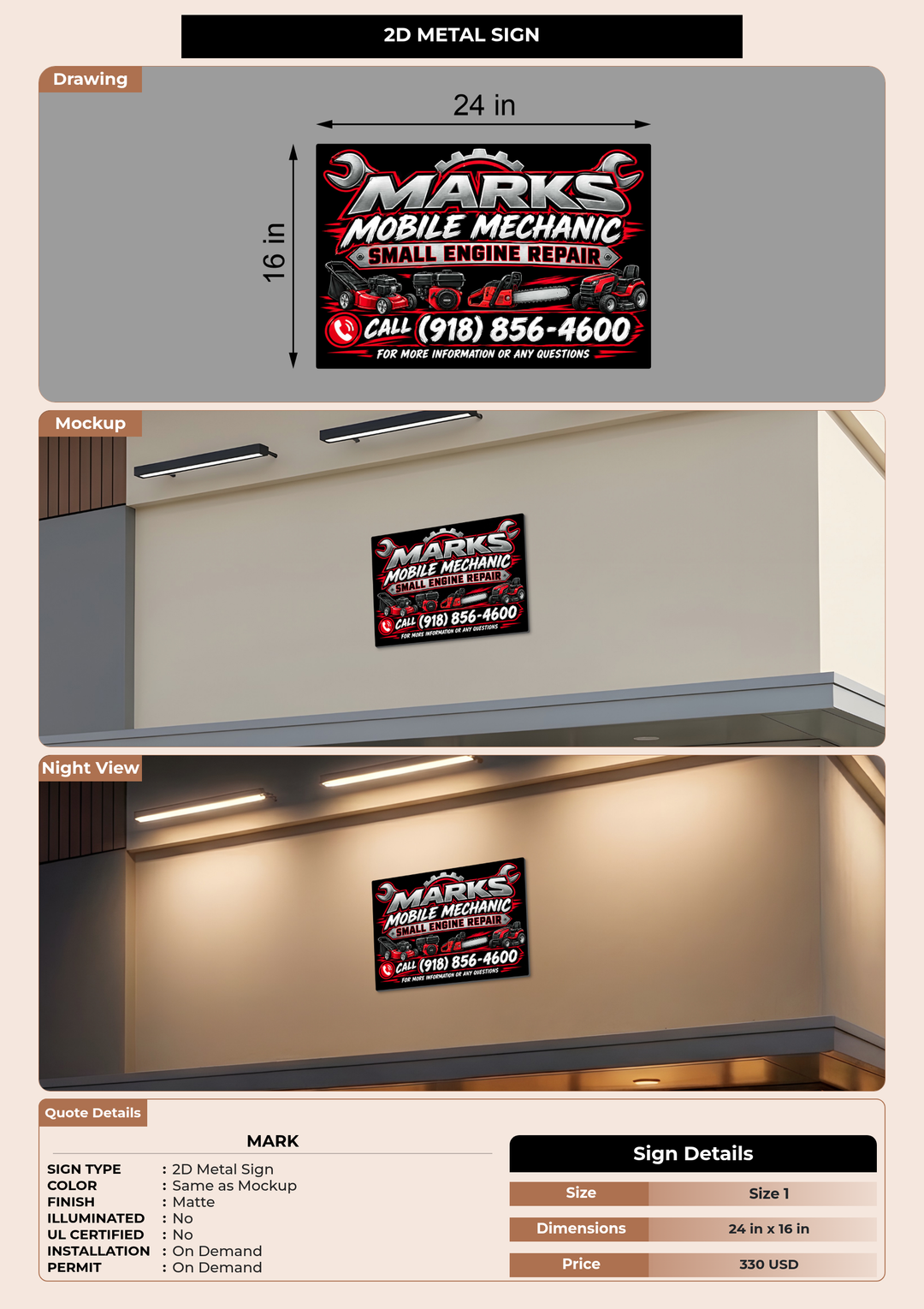 CUSTOM MOCKUP SIGN FOR Mark