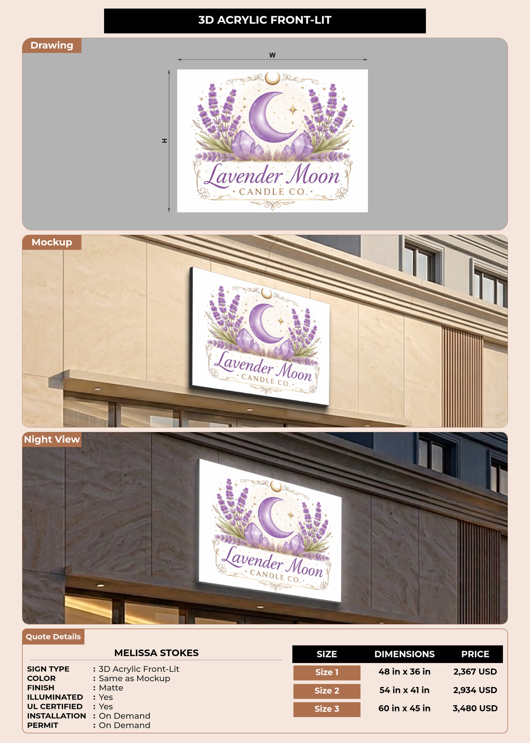 CUSTOM MOCKUP SIGN FOR Melissa Stokes