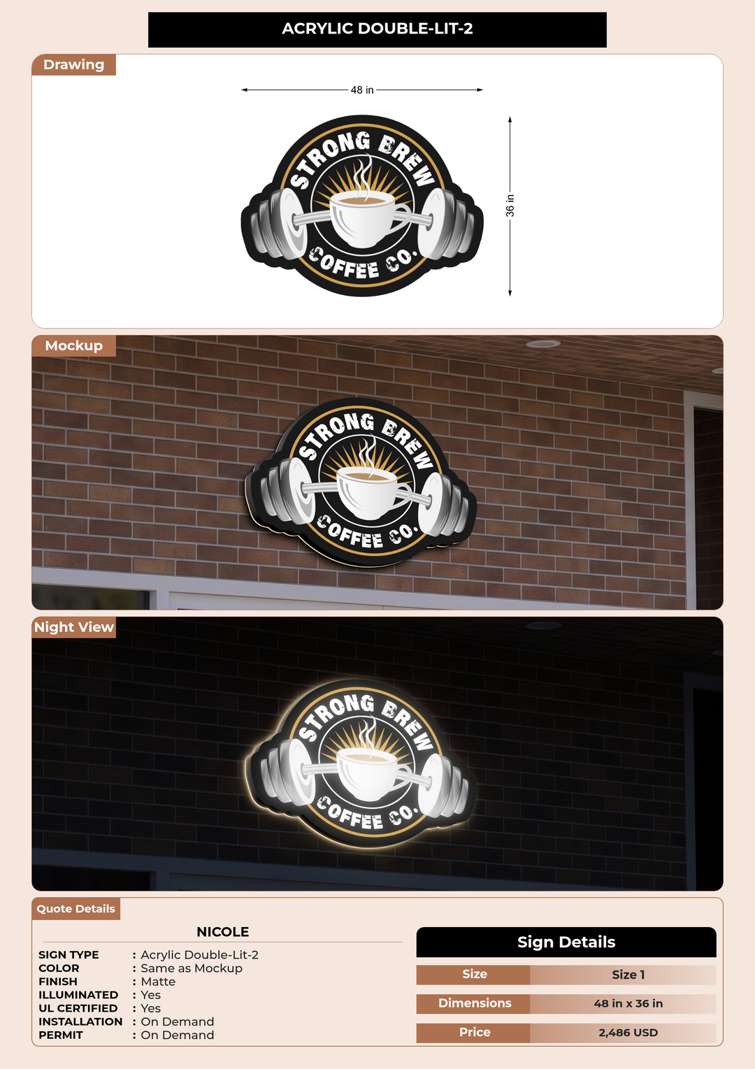 CUSTOM MOCKUP SIGN FOR Nicole