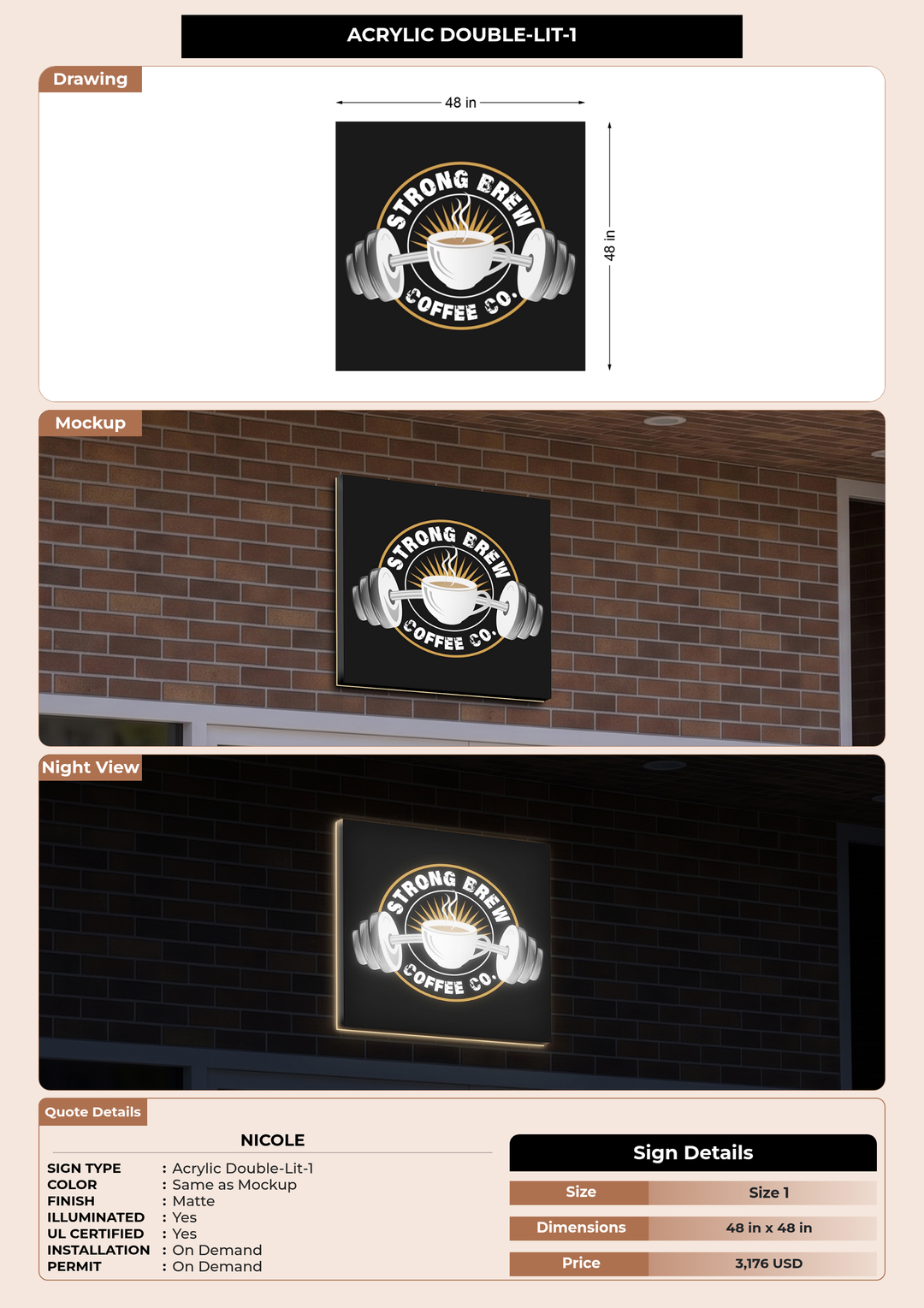 CUSTOM MOCKUP SIGN FOR Nicole