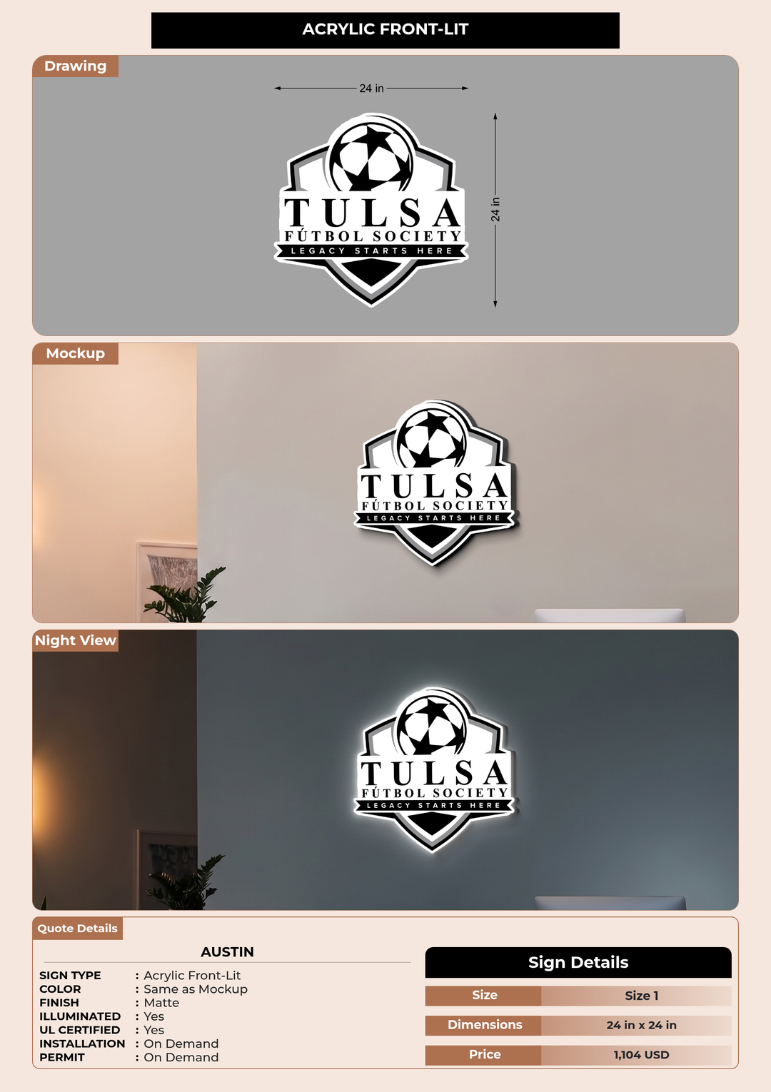 CUSTOM MOCKUP SIGN FOR Austin