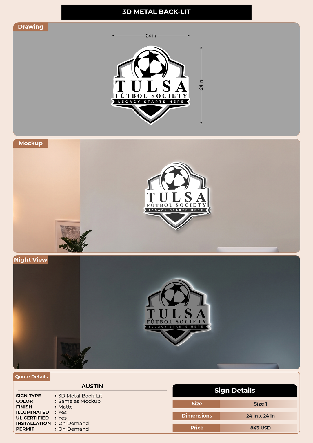 CUSTOM MOCKUP SIGN FOR Austin