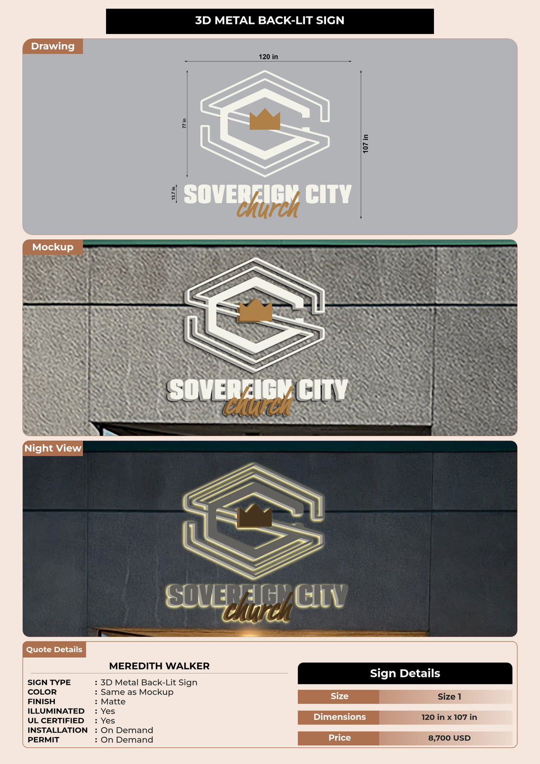 CUSTOM MOCKUP SIGN FOR Meredith Walker