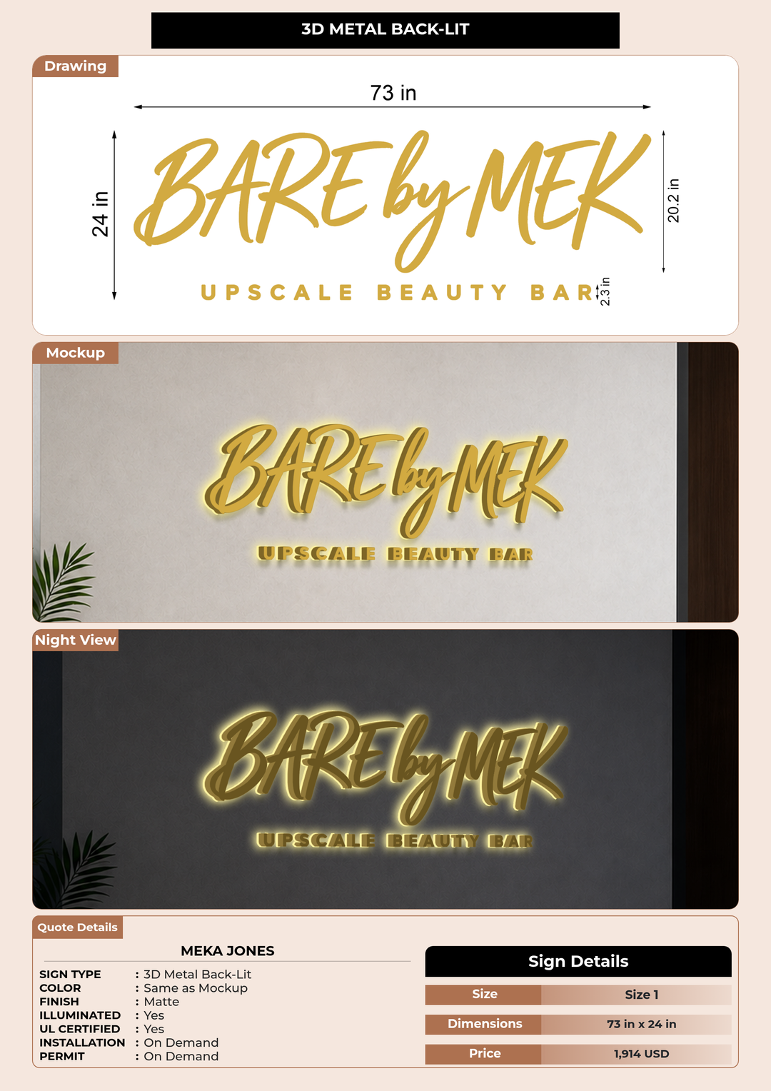 CUSTOM MOCKUP SIGN FOR Meka Jones