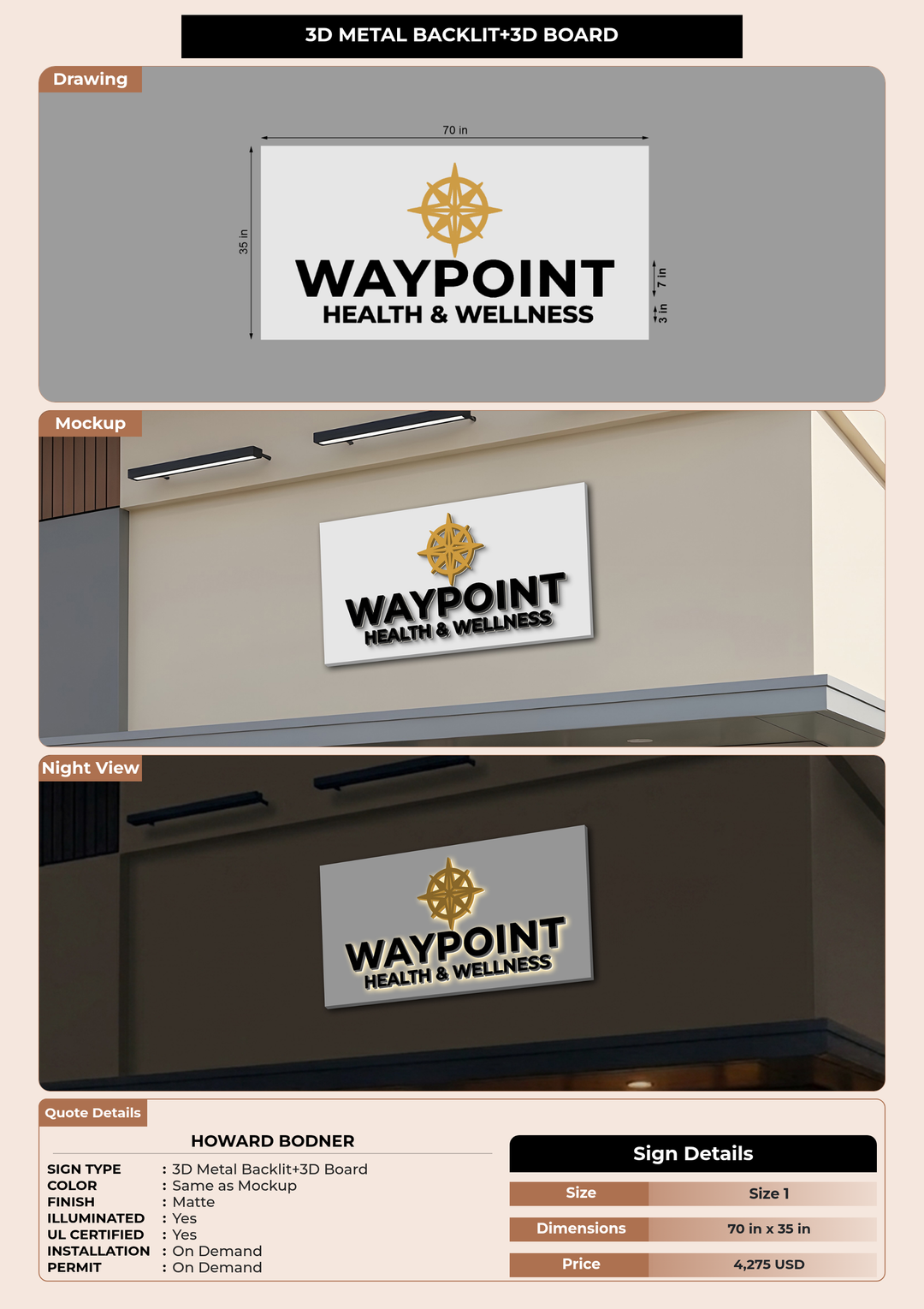 CUSTOM MOCKUP SIGN FOR Howard Bodner