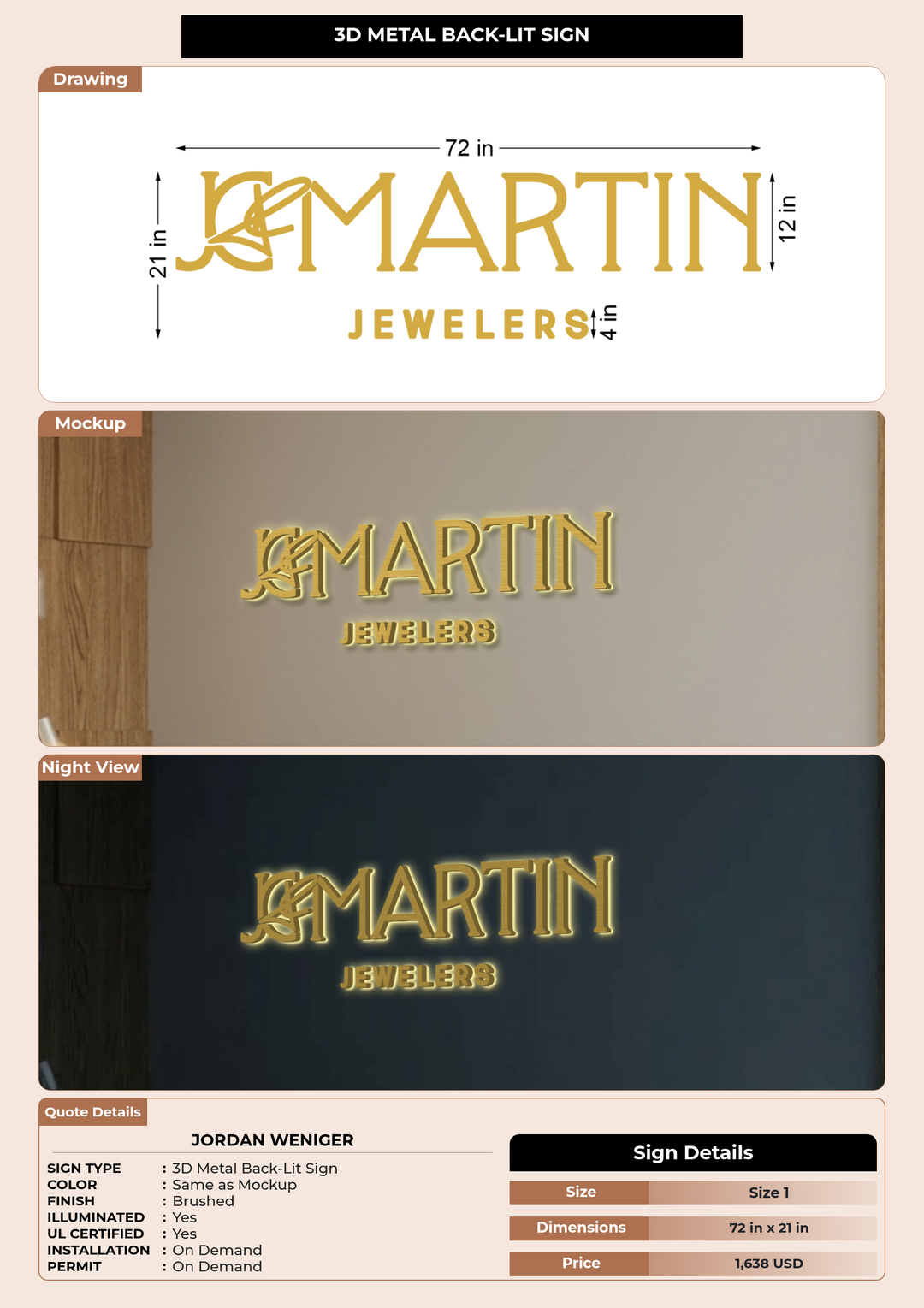 CUSTOM MOCKUP SIGN FOR JORDAN WENIGER