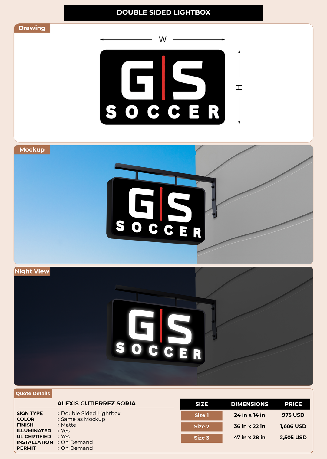 CUSTOM MOCKUP SIGN FOR Alexis Gutierrez Soria