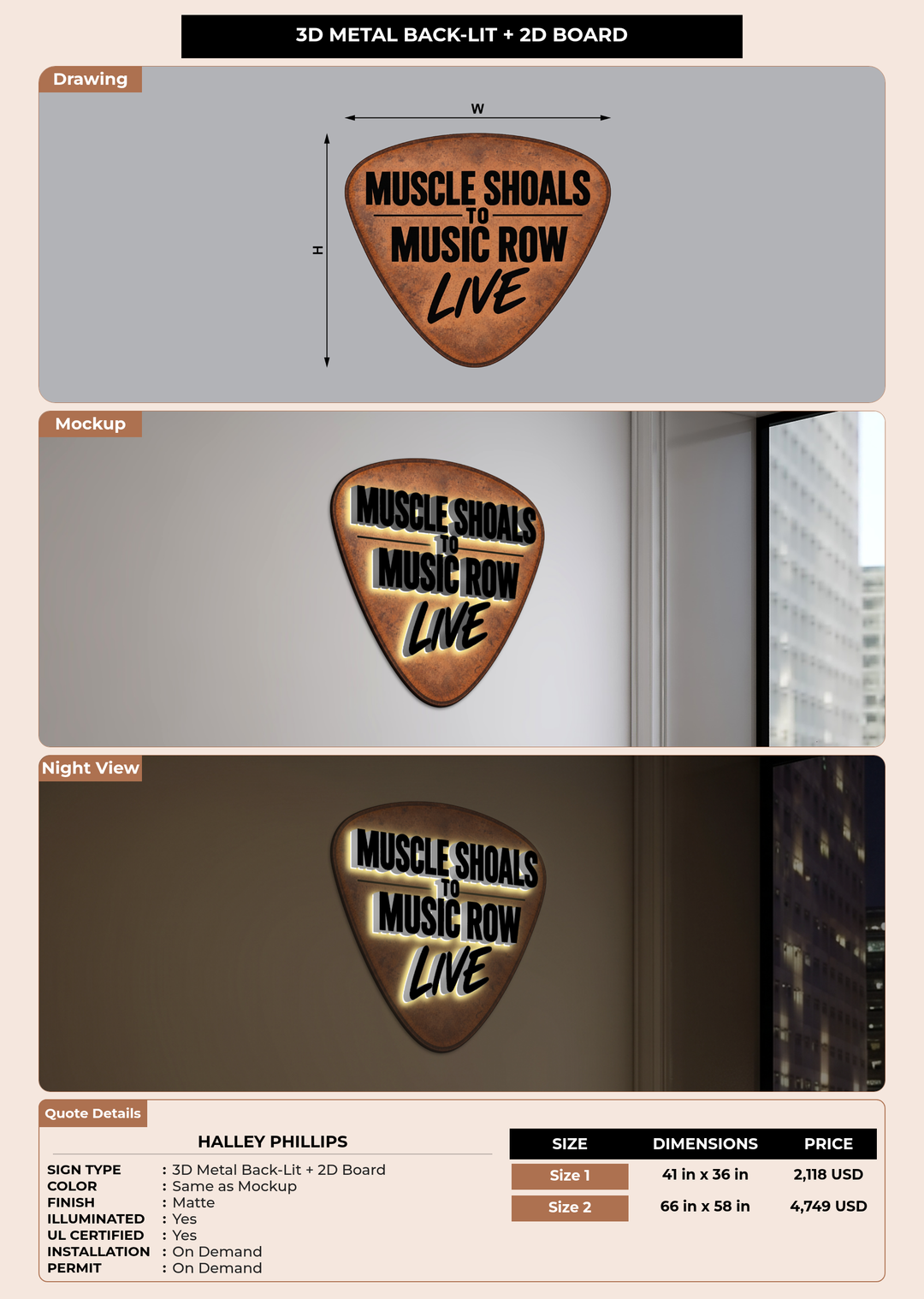 CUSTOM MOCKUP SIGN FOR Halley Phillips