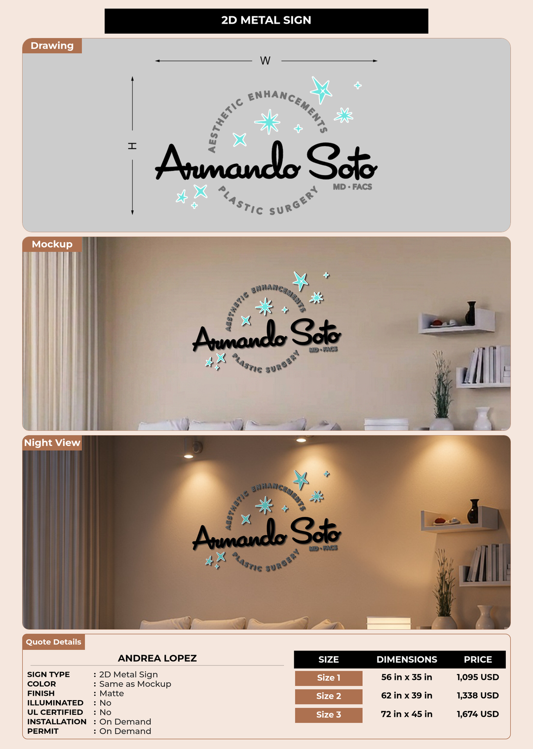 CUSTOM MOCKUP SIGN FOR Andrea Lopez