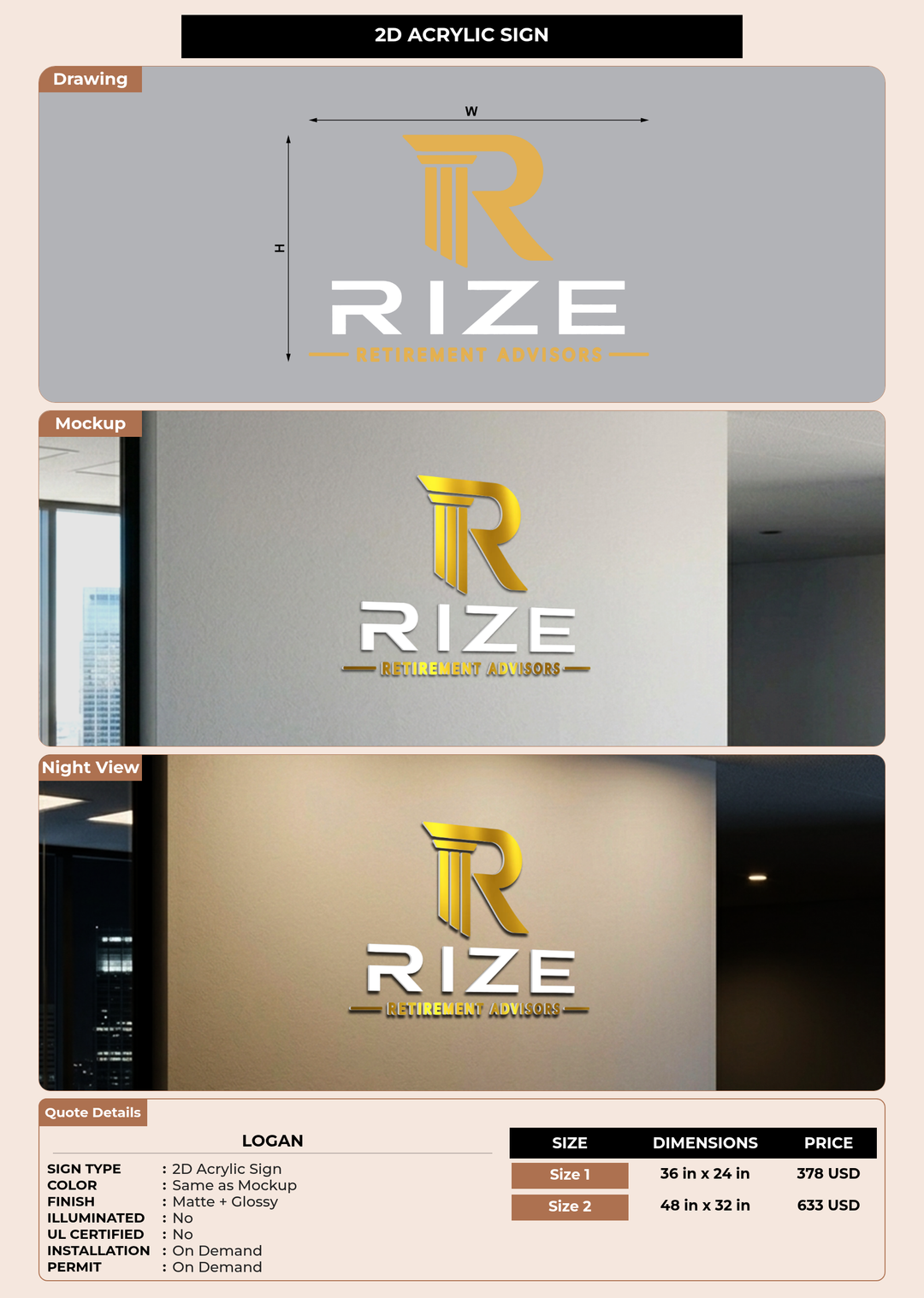 CUSTOM MOCKUP SIGN FOR LOGAN