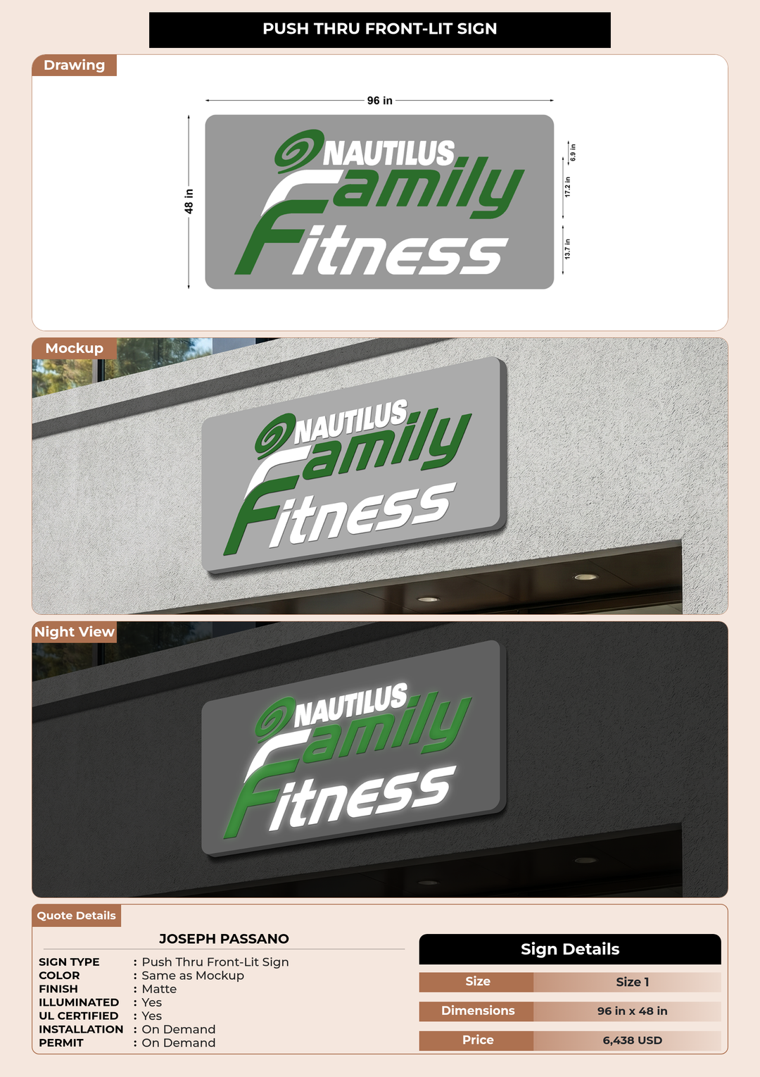 CUSTOM MOCKUP SIGN FOR Joseph Passano