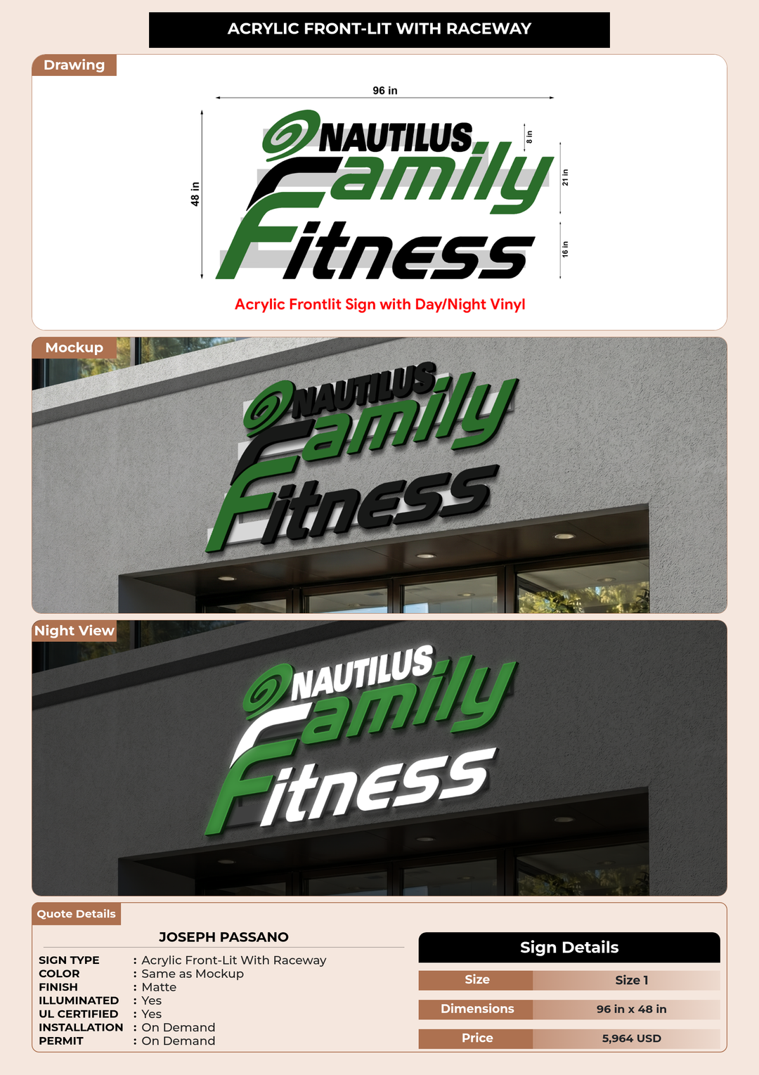 CUSTOM MOCKUP SIGN FOR Joseph Passano