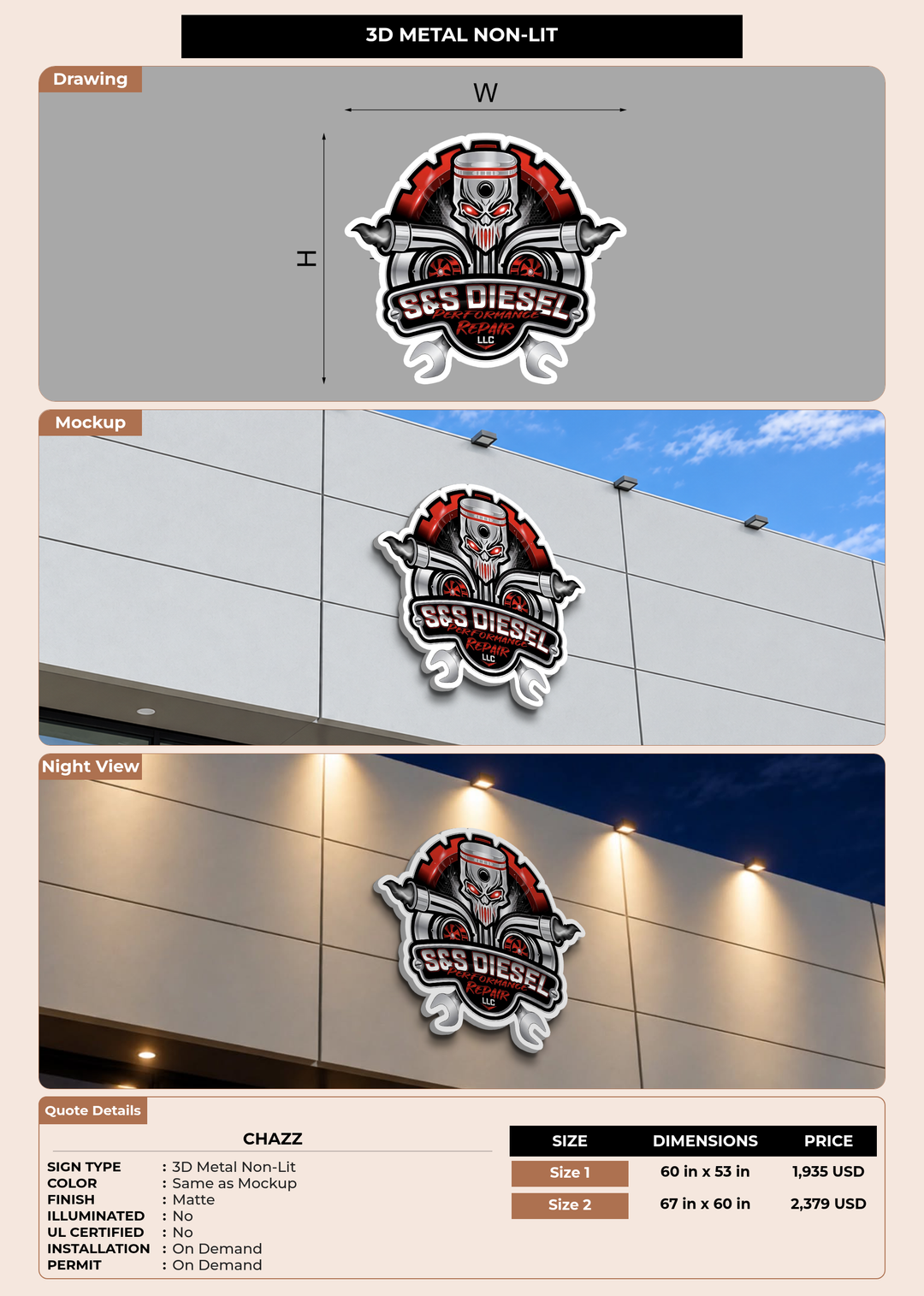 CUSTOM MOCKUP SIGN FOR Chazz