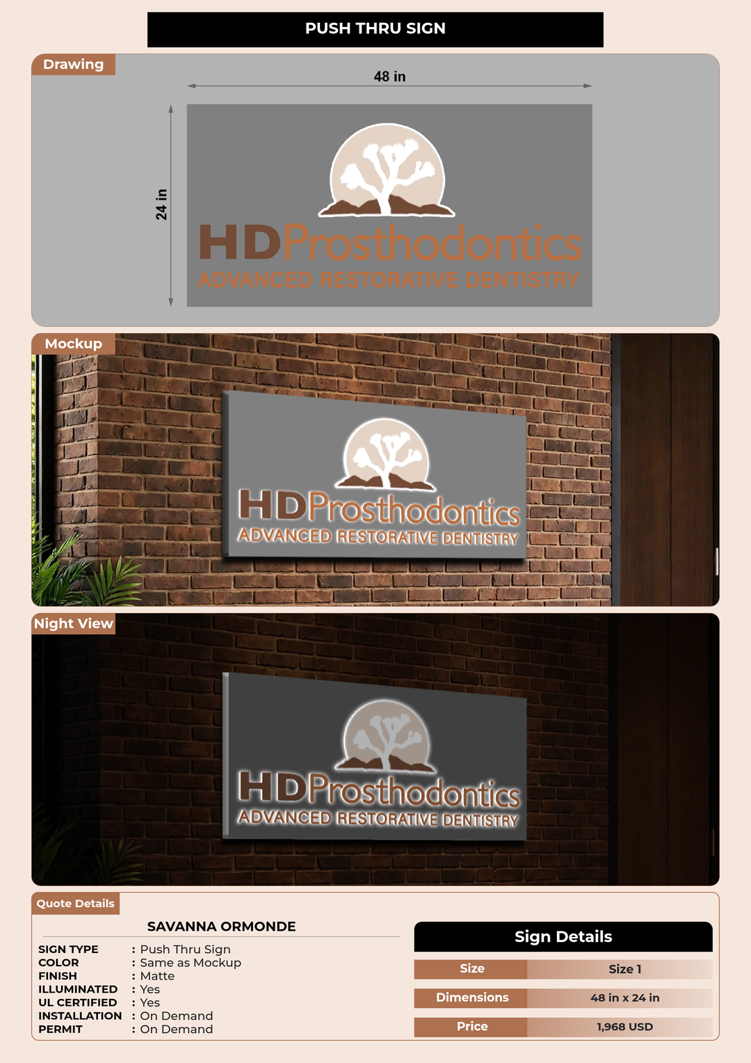 CUSTOM MOCKUP SIGN FOR Savanna ormonde