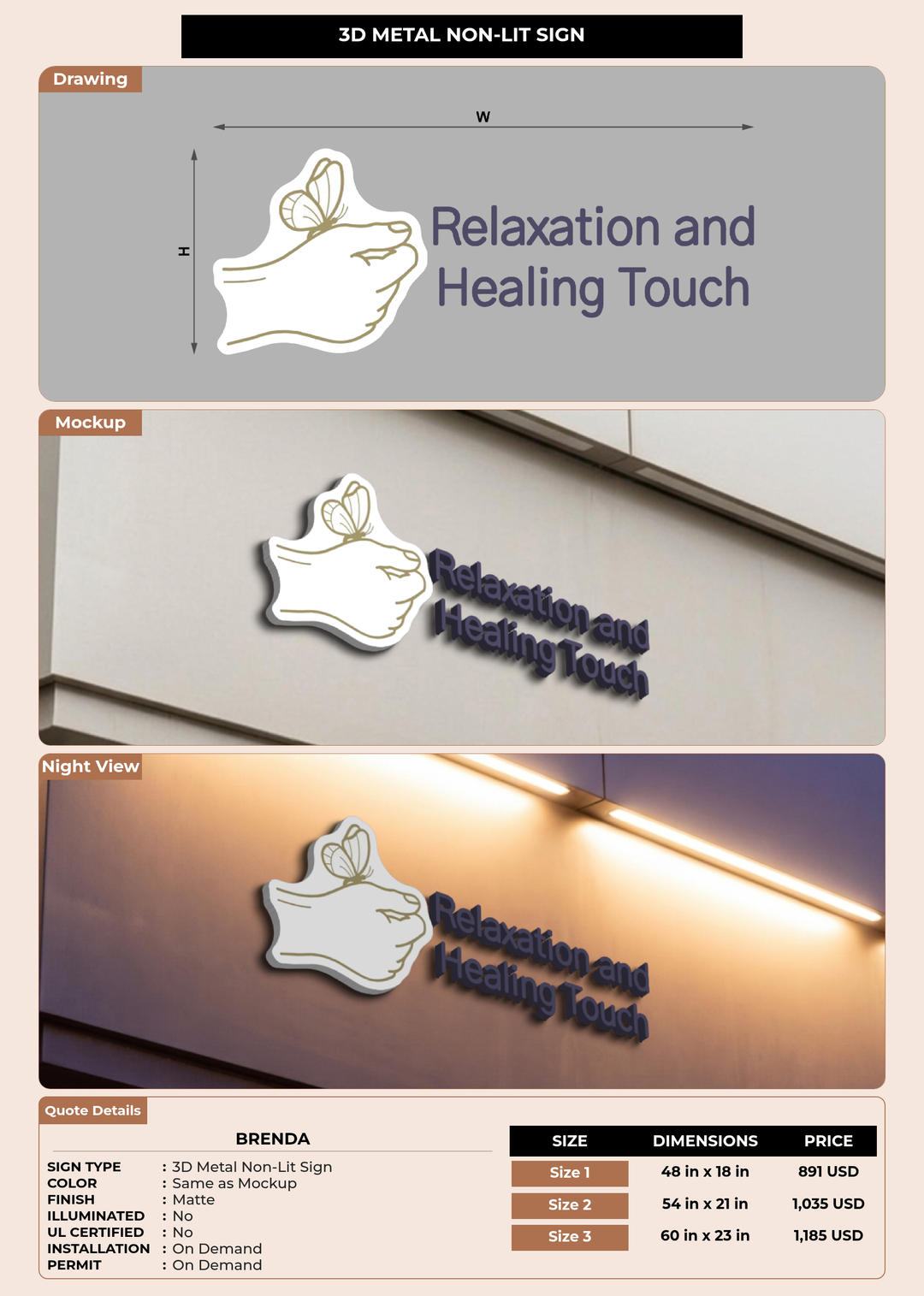 CUSTOM MOCKUP SIGN FOR Brenda