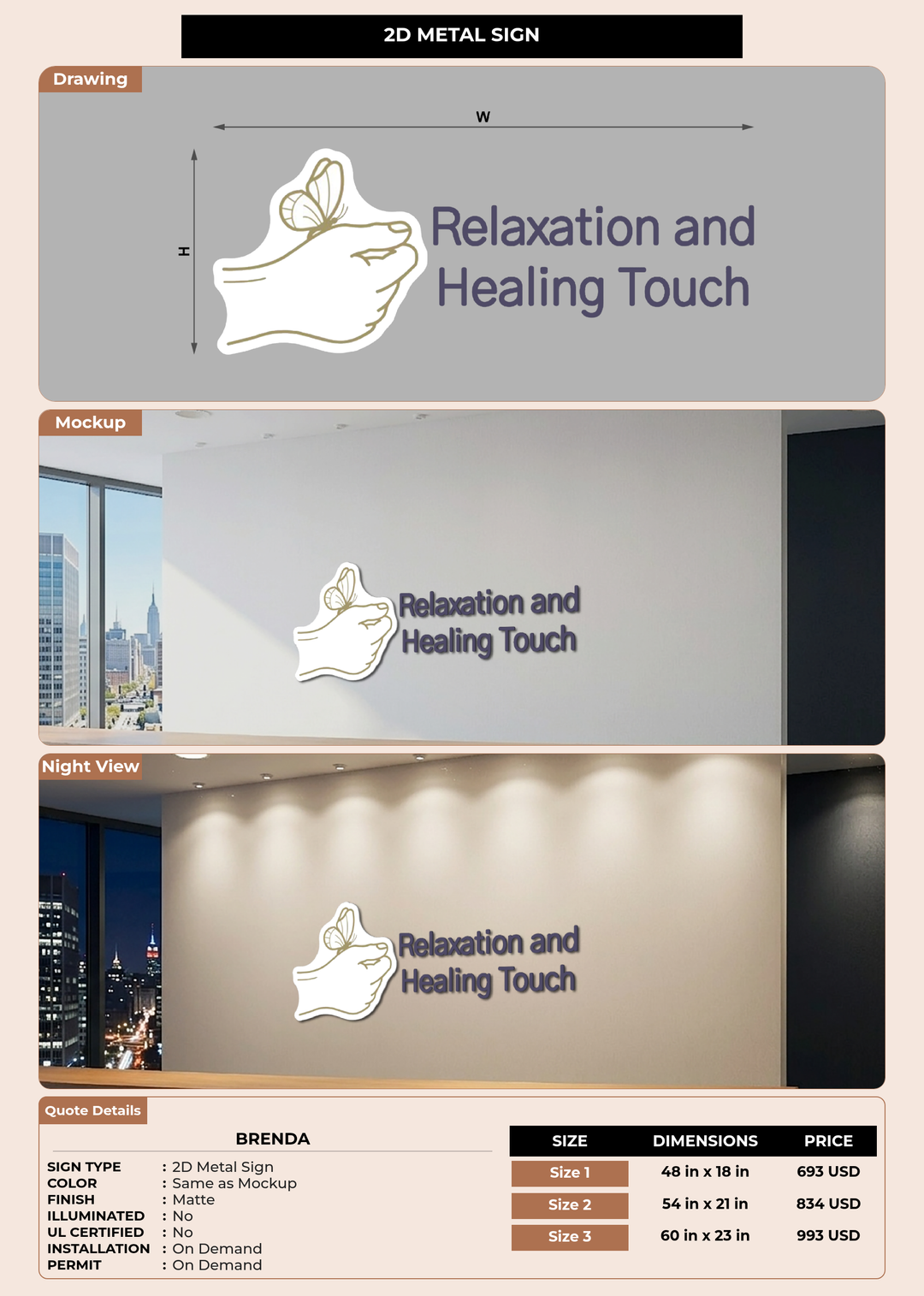 CUSTOM MOCKUP SIGN FOR Brenda