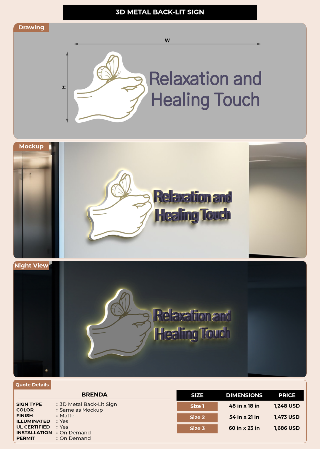 CUSTOM MOCKUP SIGN FOR Brenda