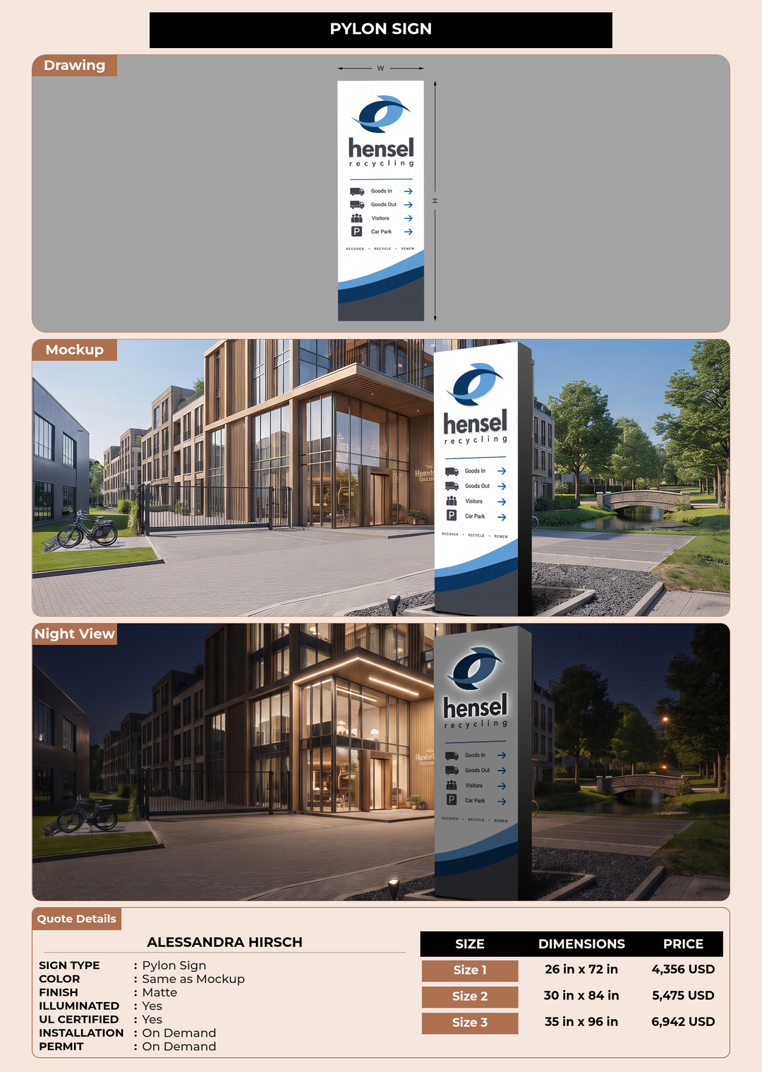 CUSTOM MOCKUP SIGN FOR Alessandra Hirsch