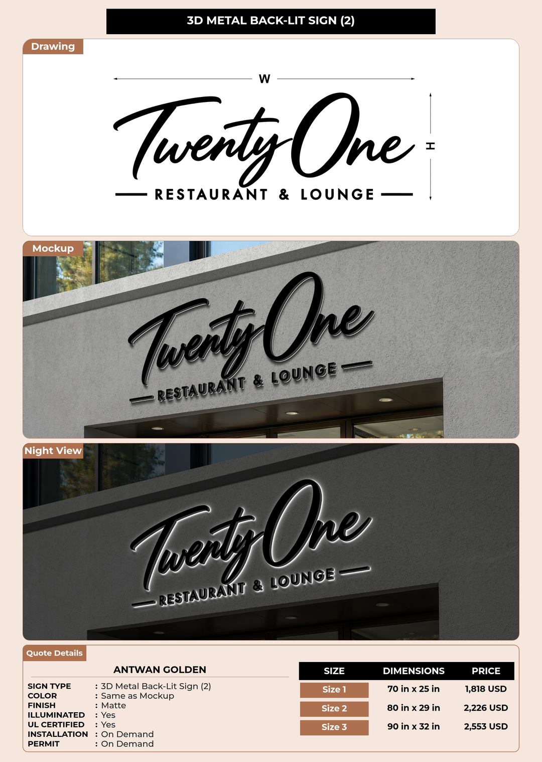 CUSTOM MOCKUP SIGN FOR Antwan Golden