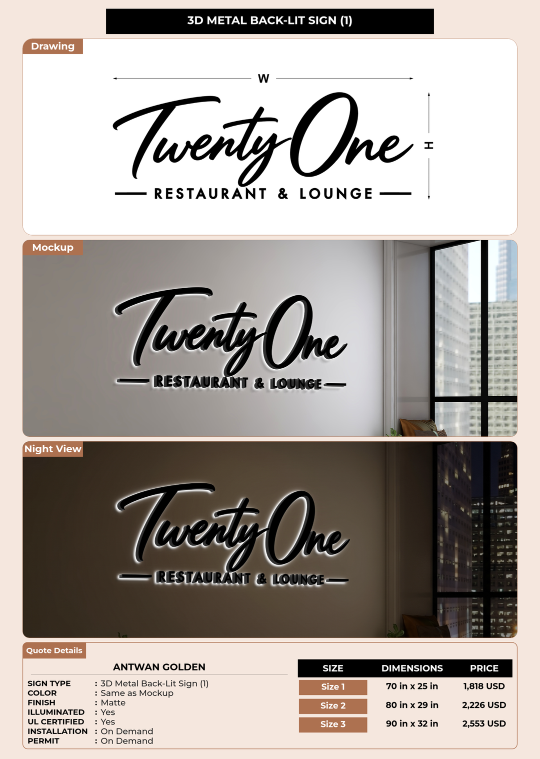 CUSTOM MOCKUP SIGN FOR Antwan Golden