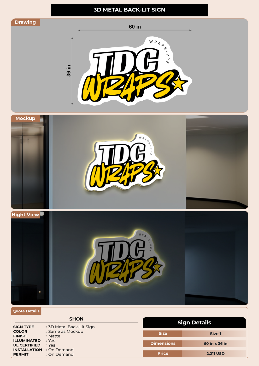 CUSTOM MOCKUP SIGN FOR Shon