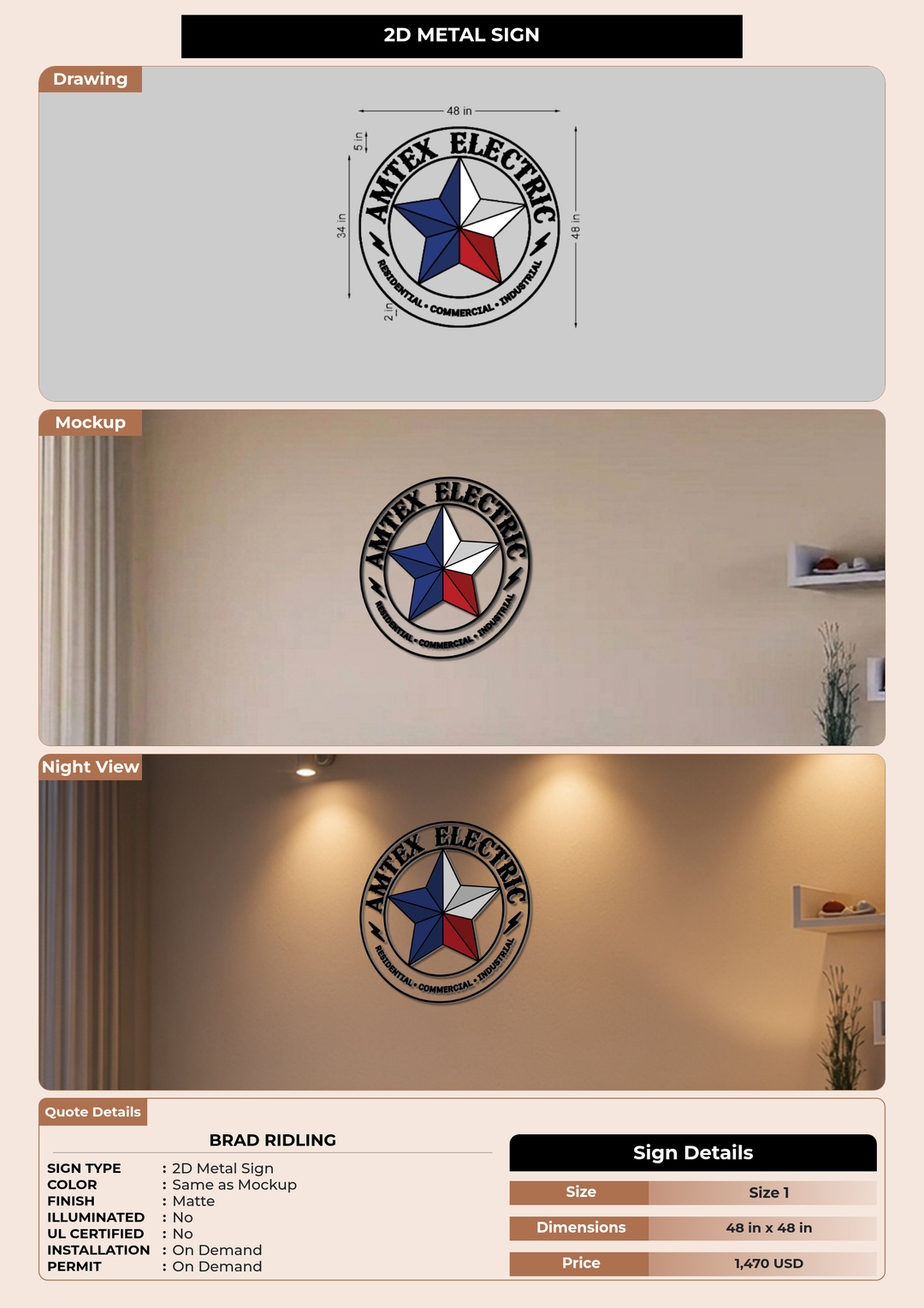 CUSTOM MOCKUP SIGN FOR Brad Ridling