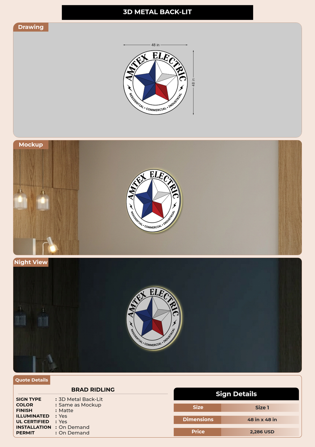 CUSTOM MOCKUP SIGN FOR Brad Ridling