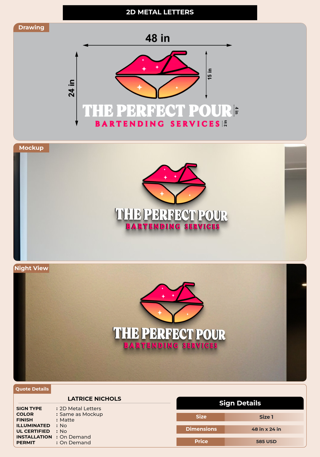 CUSTOM MOCKUP SIGN FOR Latrice Nichols