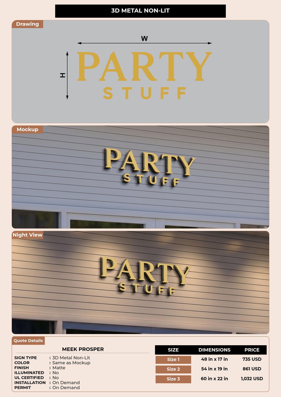 CUSTOM MOCKUP SIGN FOR Meek Prosper
