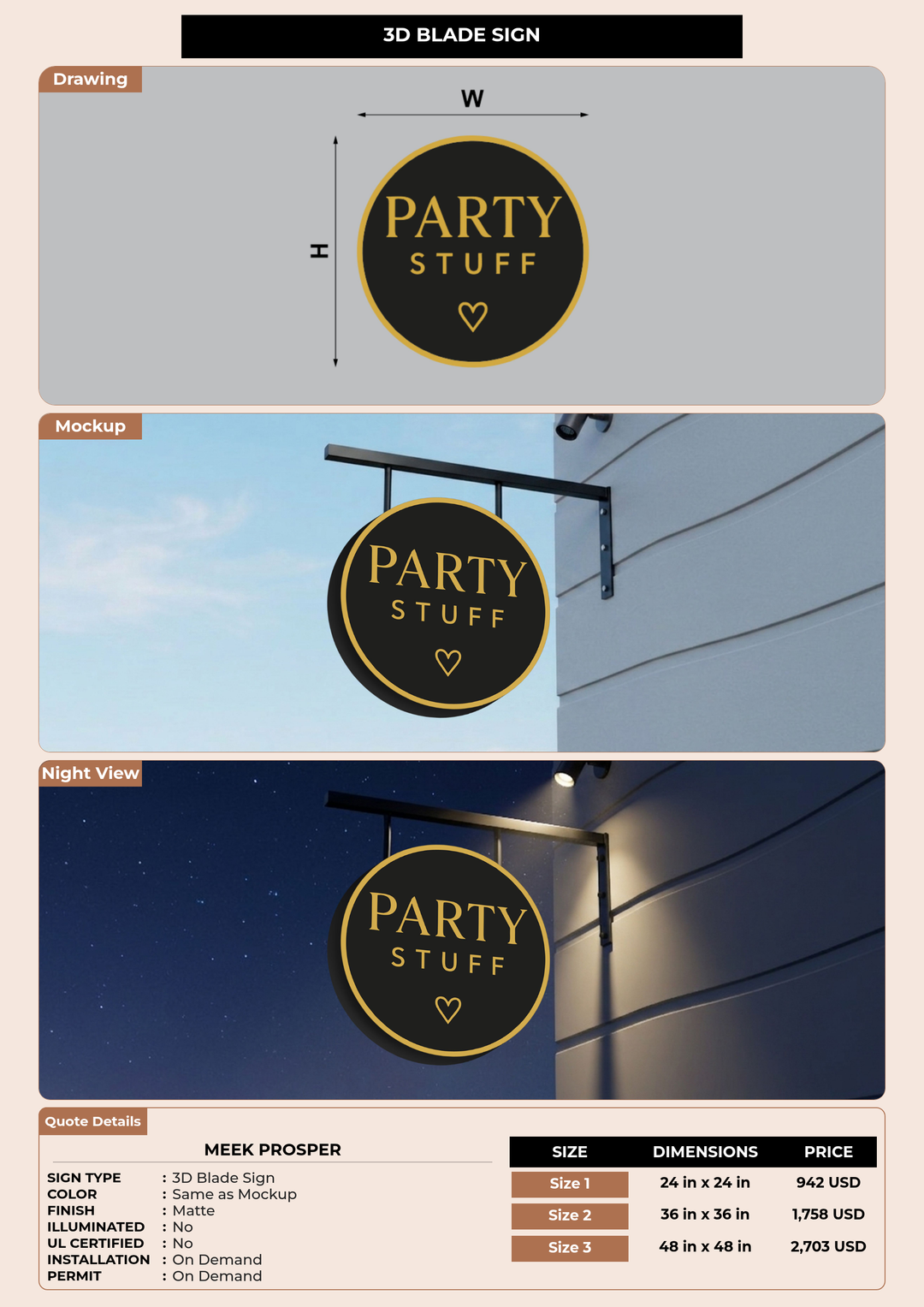 CUSTOM MOCKUP SIGN FOR Meek Prosper