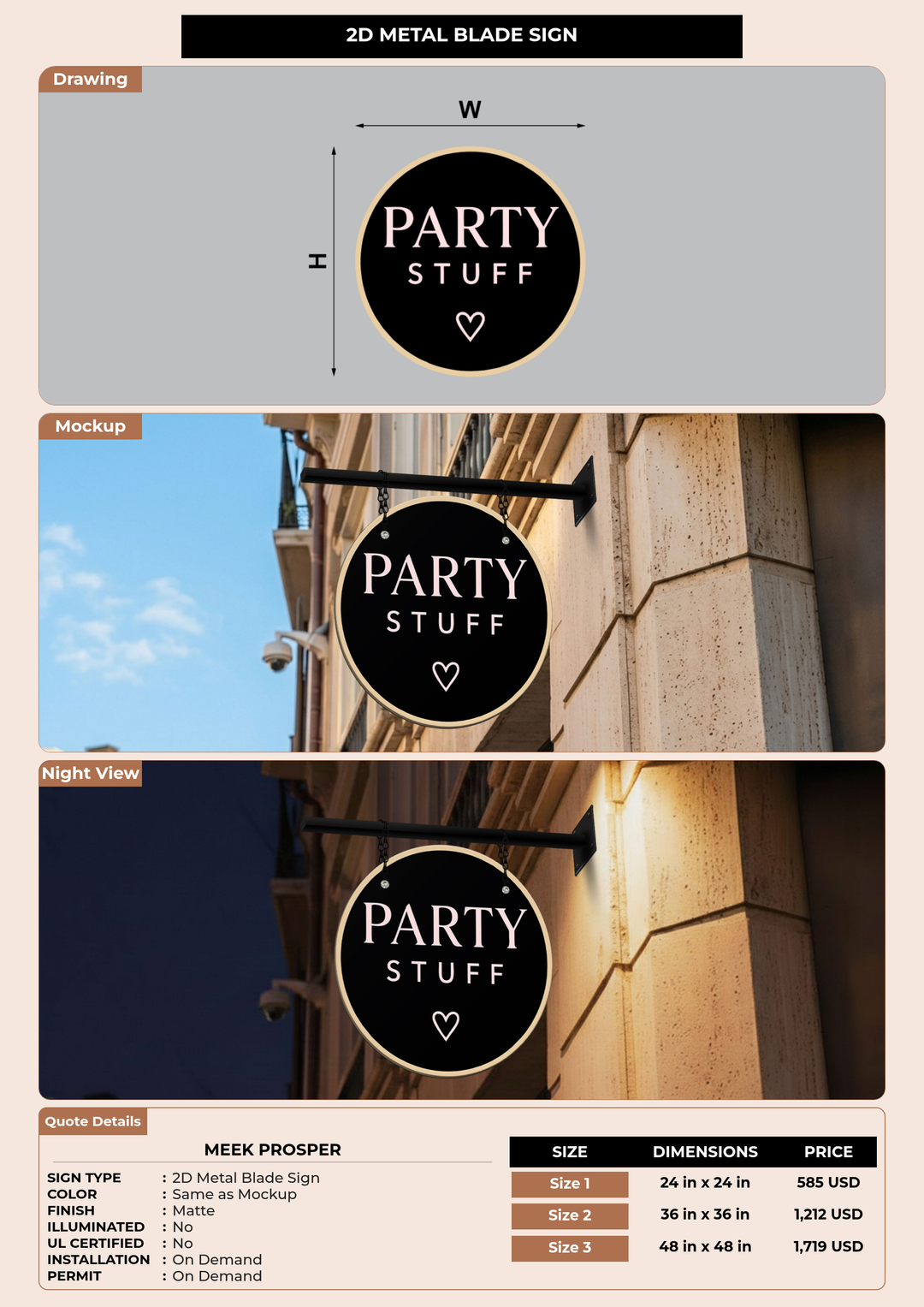 CUSTOM MOCKUP SIGN FOR Meek Prosper