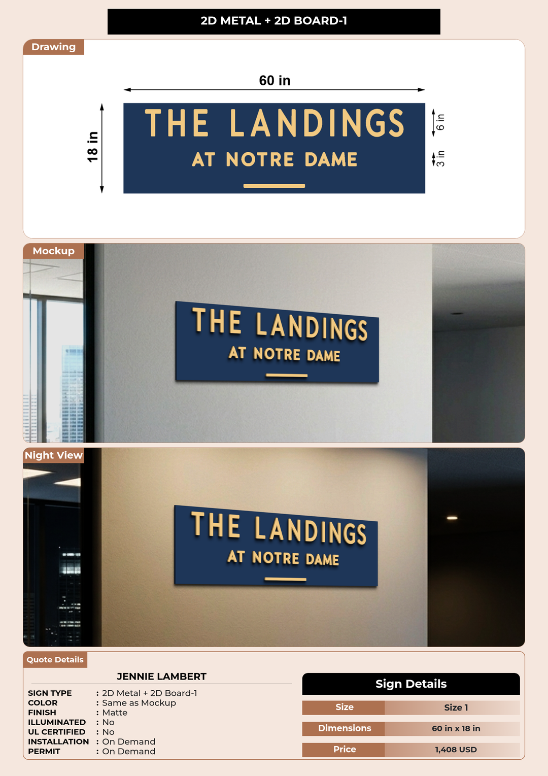 CUSTOM MOCKUP SIGN FOR Jennie Lambert