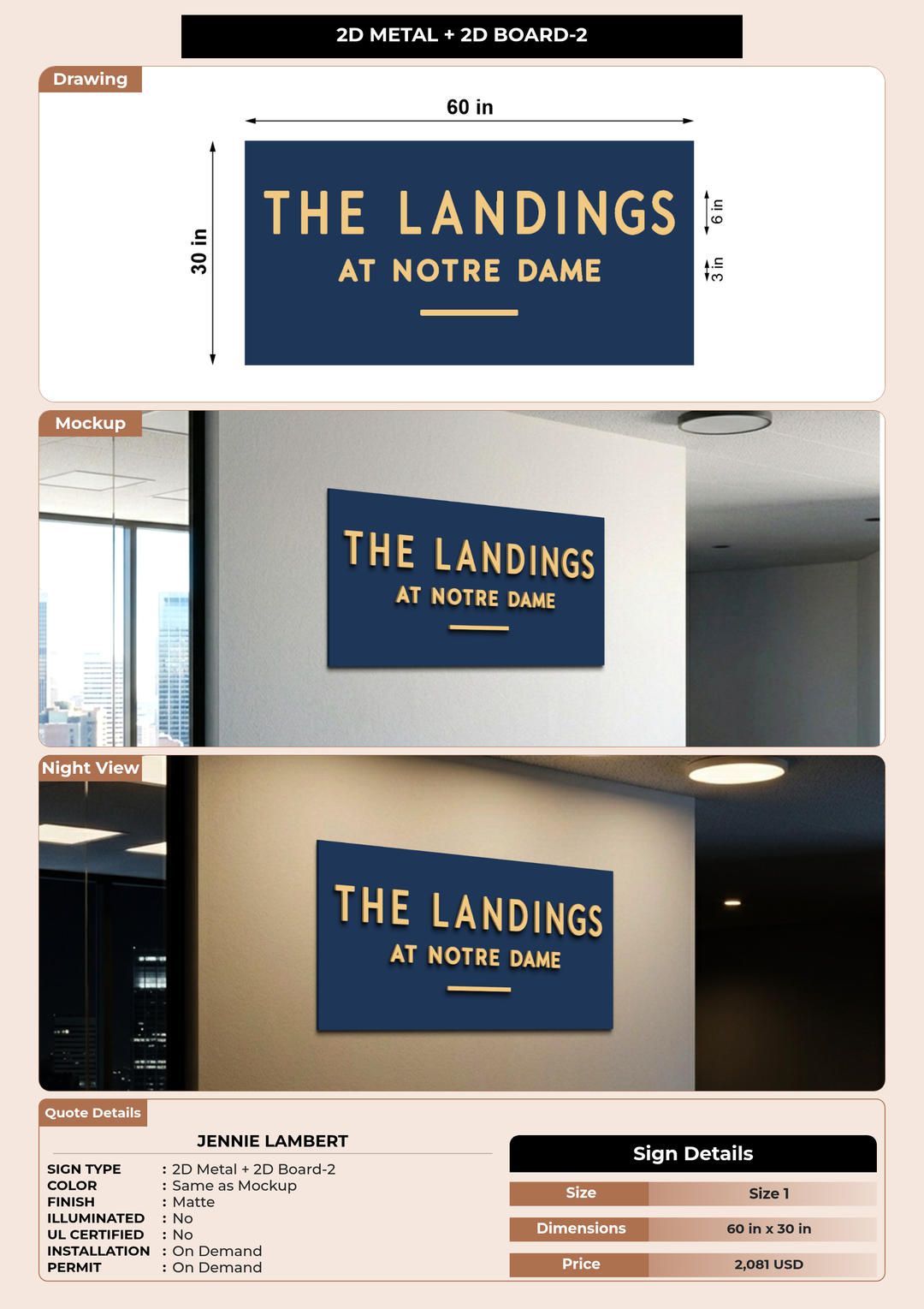 CUSTOM MOCKUP SIGN FOR Jennie Lambert