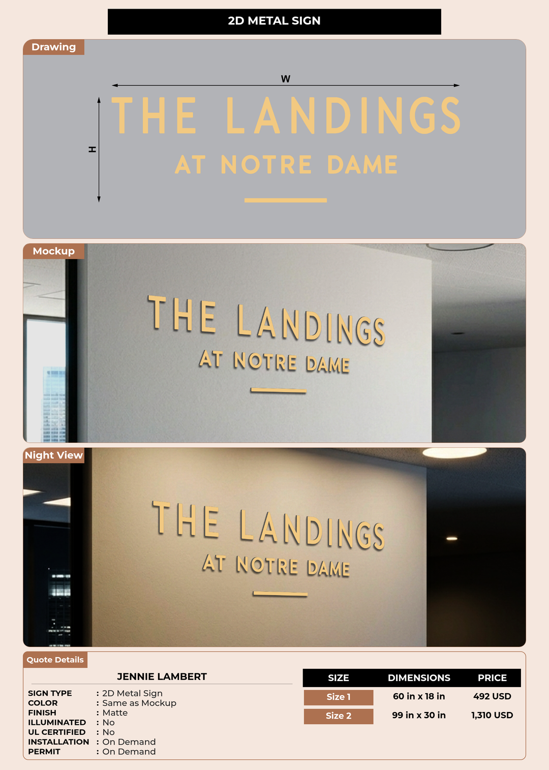 CUSTOM MOCKUP SIGN FOR Jennie Lambert