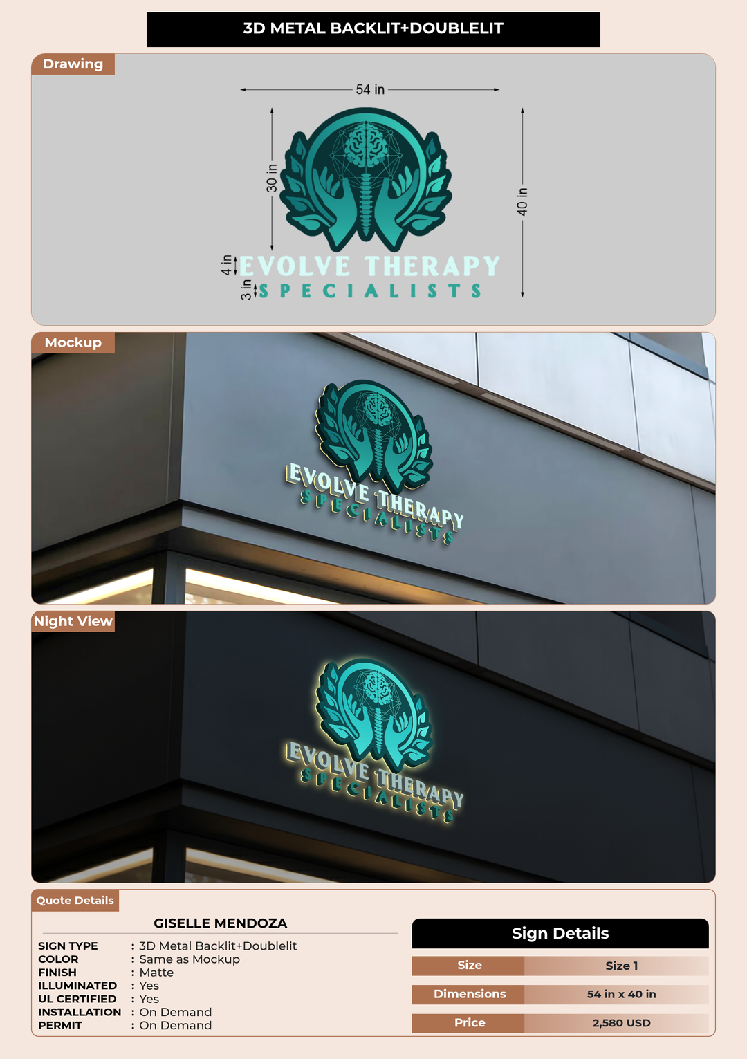 CUSTOM MOCKUP SIGN FOR Giselle Mendoza