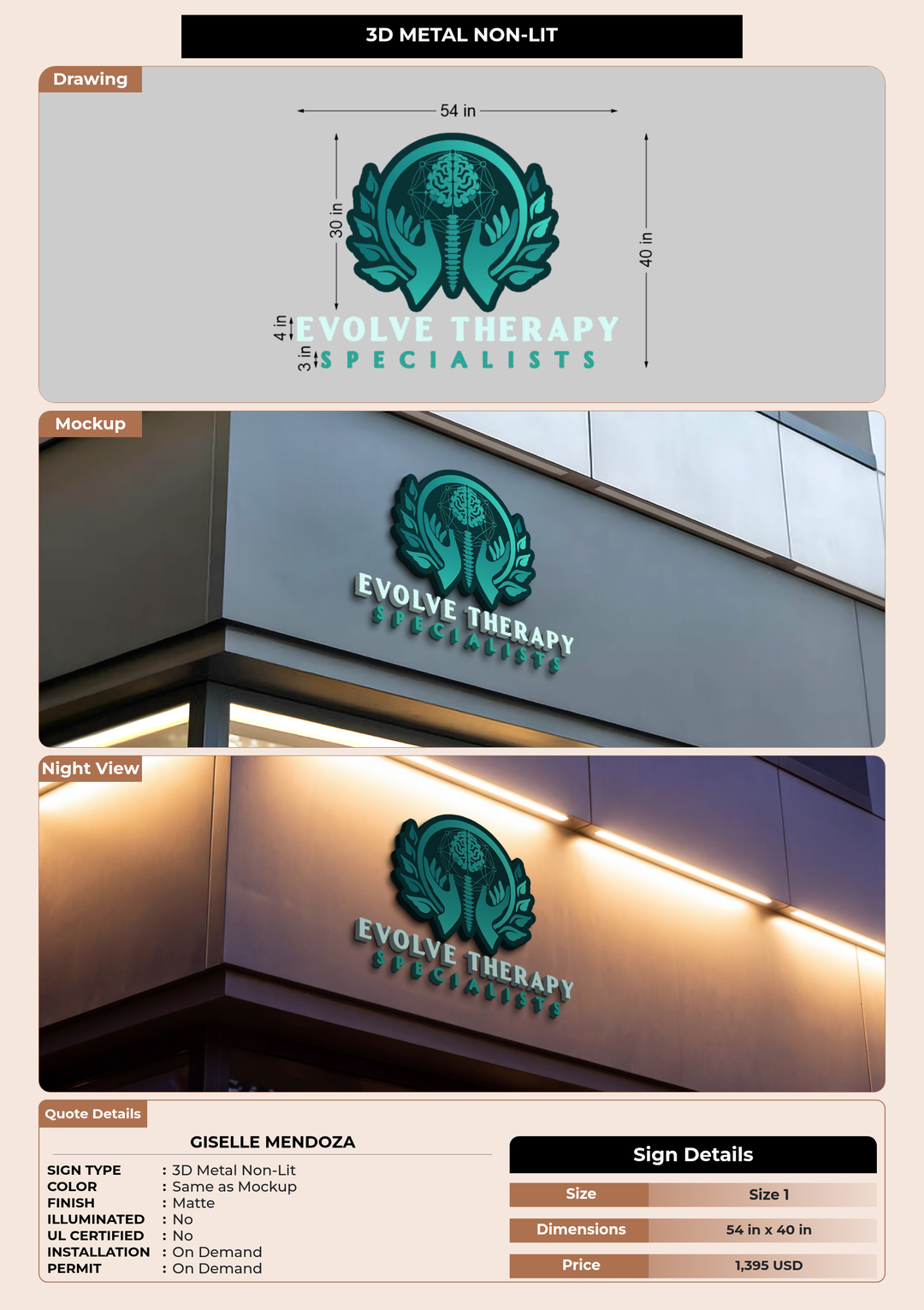 CUSTOM MOCKUP SIGN FOR Giselle Mendoza